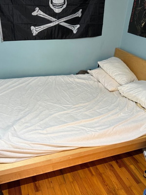 Double bed frame without mattress