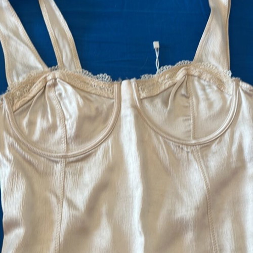 Zara bodysuit new, beige, viscose/elastane, size S