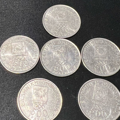 500 drachma coins collectible set of 6 like new Athens 2004 Olympics