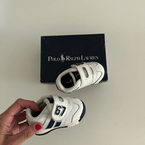Polo Ralph Lauren kids sneakers new, size 22, white and blue