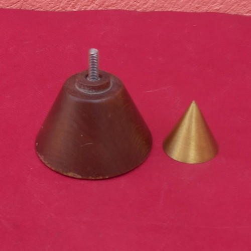 Wooden finial with brass tip