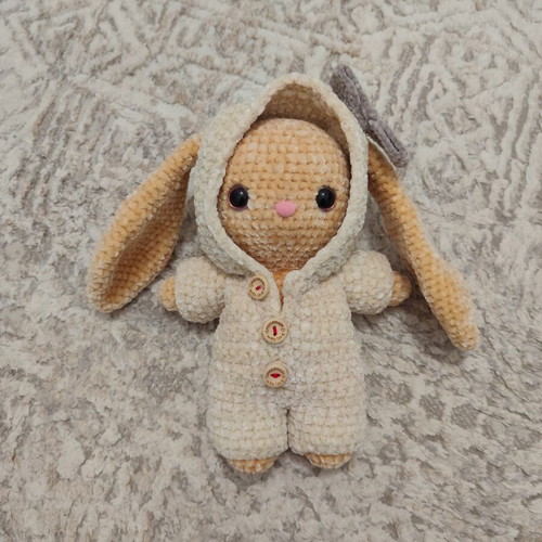 Handmade velvet bunny doll new, soft and interactive