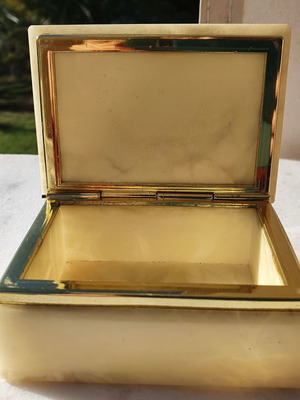 Volterra Αλαβάστρινη Κοσμηματοθήκη σαν καινούργια, 1960s, μπεζ