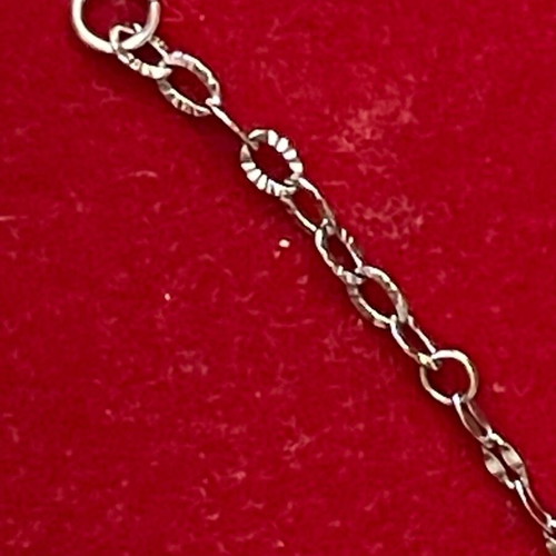 Silver chain necklace with 2 freshwater pearls, child length 36.5 cm, new
