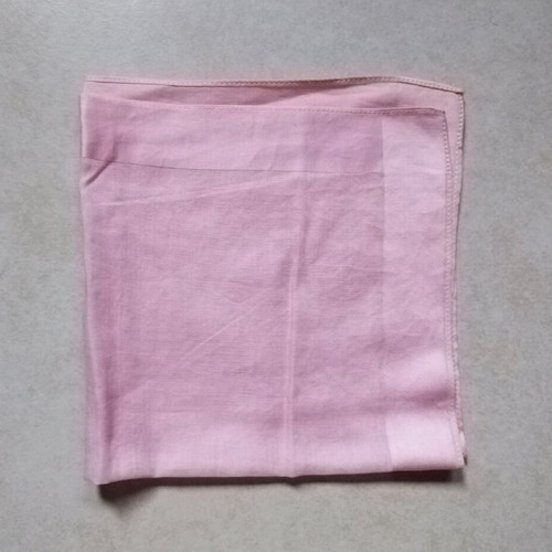 Pocket handkerchief for suit pink used, thin fabric