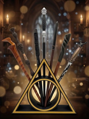 Deathly Hallows wand display stand new, 3D printed