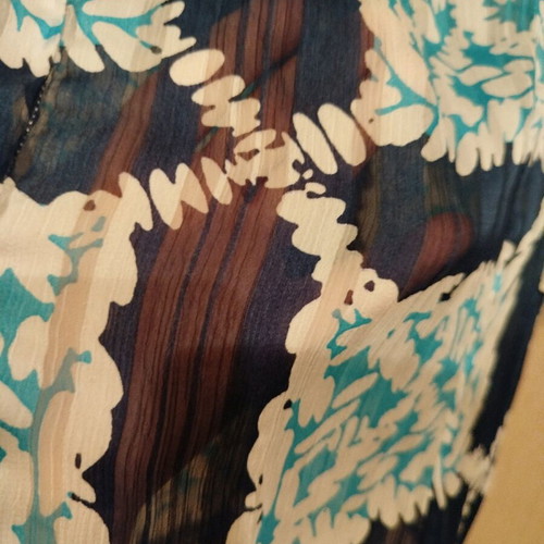 Women's blouse used, size S, white and turquoise