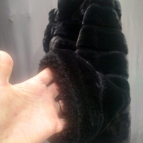 Black Fluffy Eco Fur Size L
