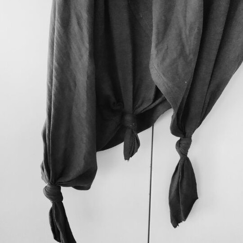 Asymmetrical women's blouse size L like new, anthracite