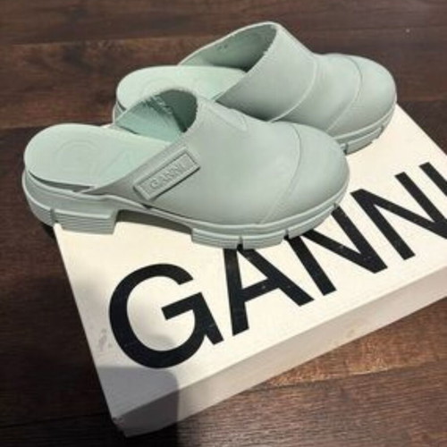 Ganni mules size 41, turquoise