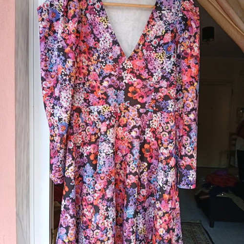 Flower Print Dress One Size Mini New