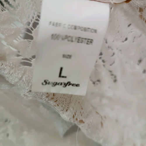 Sugar Free pants like new, lace, size L, white