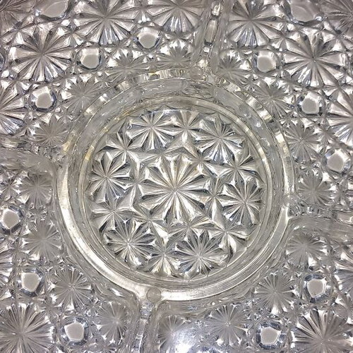 Crystal serving platter 5 sections like new