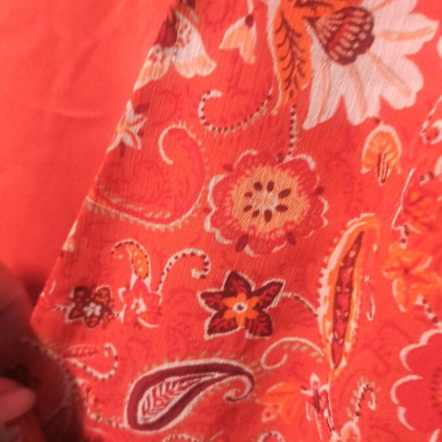 Stradivarius printed dress size L like new, colorful orange