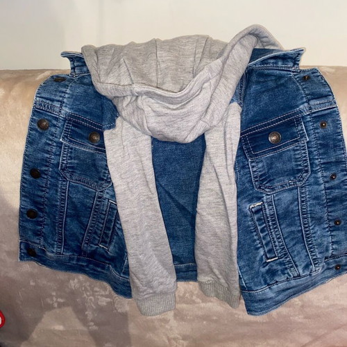 Primark kids denim jacket like new, grey and blue, 104 cm
