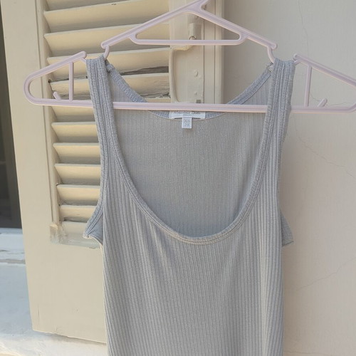 Massimo Dutti ribbed grey tank top XS
