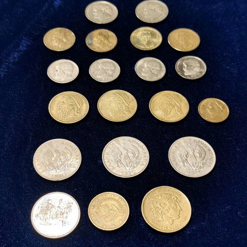 Set of 20 different used coins from Greece