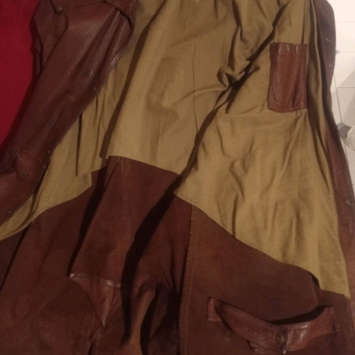 Malboro Classic Brown Leather Riding Trench Coat Like New