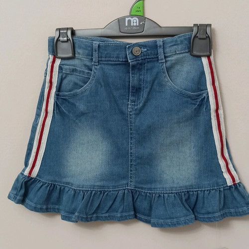 Set of 3 pieces denim skirt Mothercare, denim jacket Orchestra and thin knitted cardigan logg like new