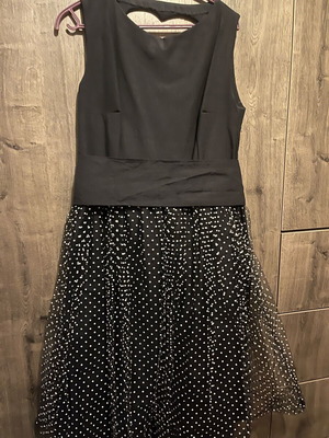 Tailor Made Dress by Viveta Stratigou like new, black with white polka dots