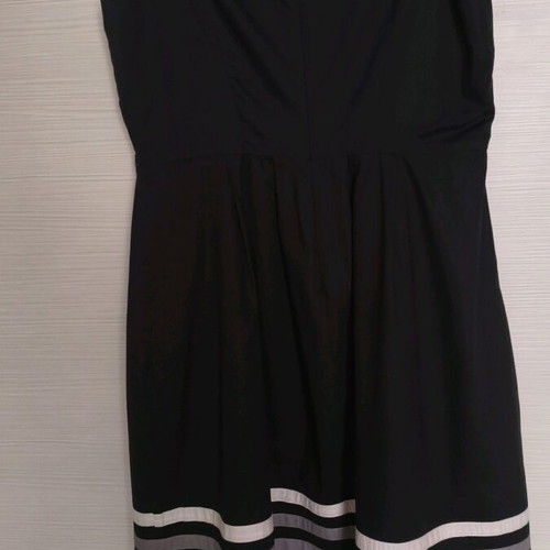Black sleeveless dress S.Oliver like new with striped hem XL