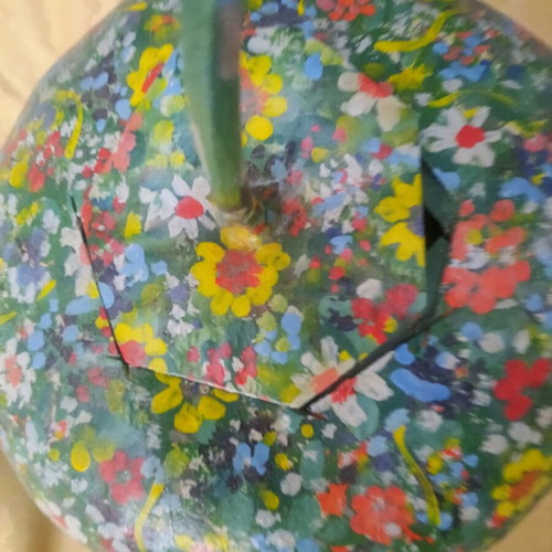 Decorative hand-painted dried water gourd 35 cm like new