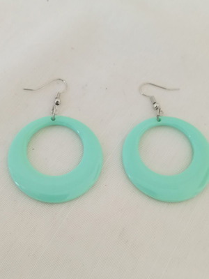 Mint Color Geometric Hanging Earrings New