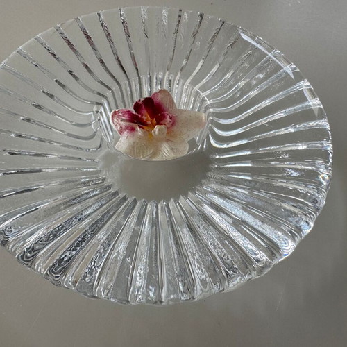 Crystal candle holder like new, 13 cm diameter