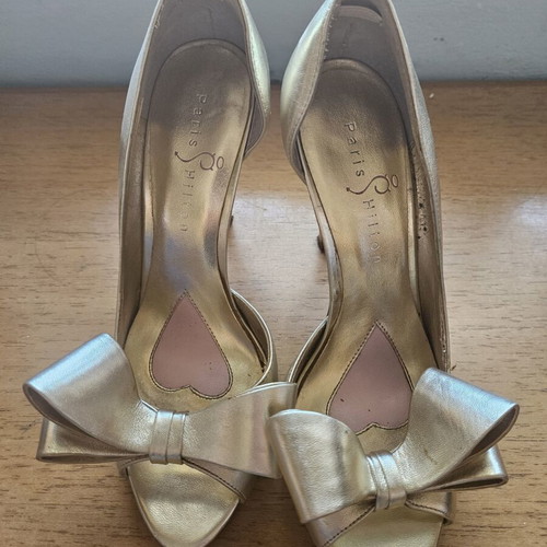 Paris Hilton high heel sandals, size 37, gold