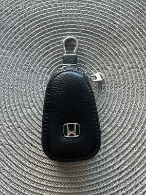 Leather Car Key Case Honda new, black with metal details