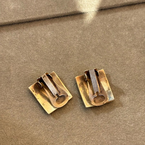 Vintage silver earrings with gold used 9.5 gr