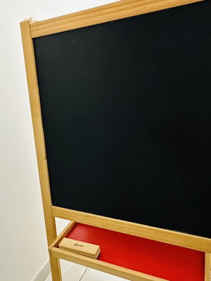 IKEA MÅLA painting easel used with chalkboard and whiteboard