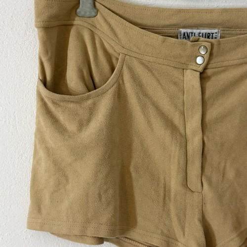 Y2K suede cowboy micro shorts M/L used, brown sugar caramel