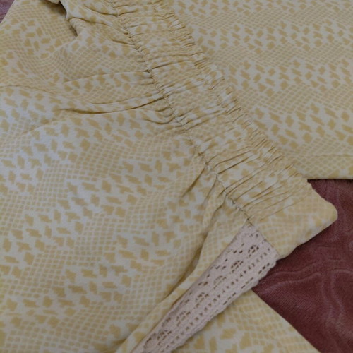 Hoss Intropia Wide-Leg Pants New, Yellow Viscose and Lace S/M 36