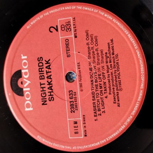 Shakatak Night Birds vinyl LP album 1982 used, jazz