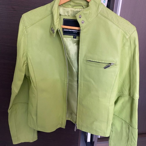 Nappa leather women's jacket new, light green