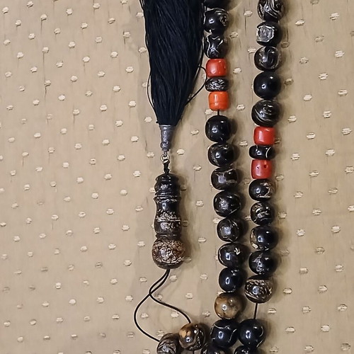 Yiousouri Worry Beads used, collectible, 192 gr, black coral