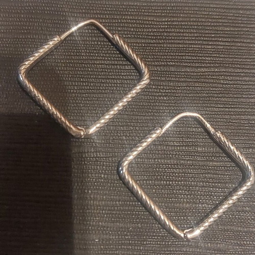 Square earrings A.L.E. silver new