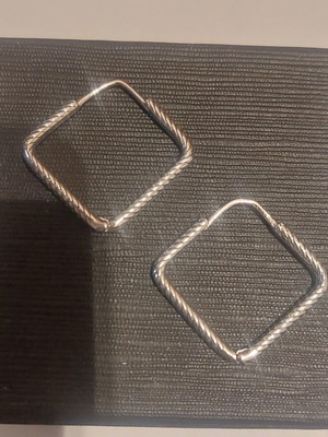 Square earrings A.L.E. silver new