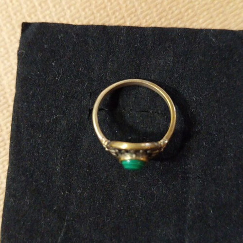 Women's ring with malachite energy crystal new