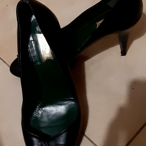Zara black high-heeled shoes size 39 used, genuine leather