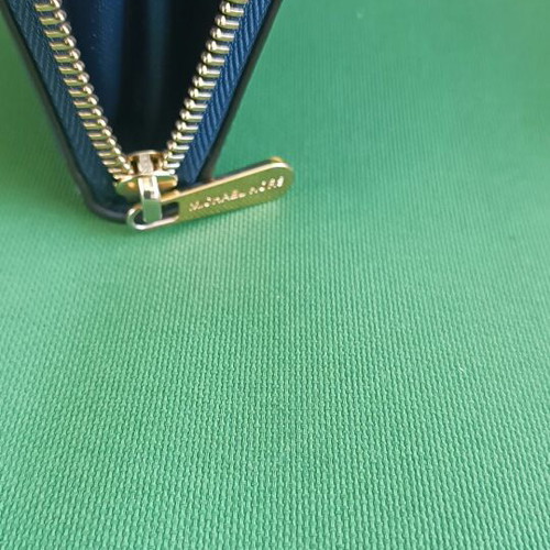 Michael Kors small wallet used, blue and gold