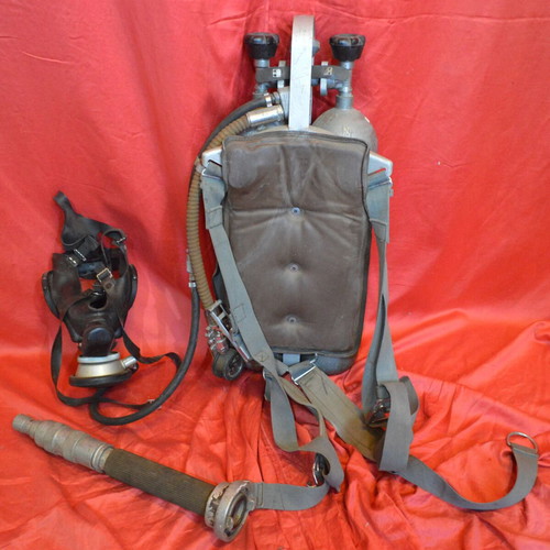 Oxygen bottles with mask and fire hose, like new