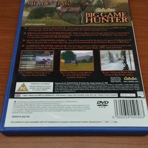 Cabelas Big Game Hunter PlayStation 2 like new