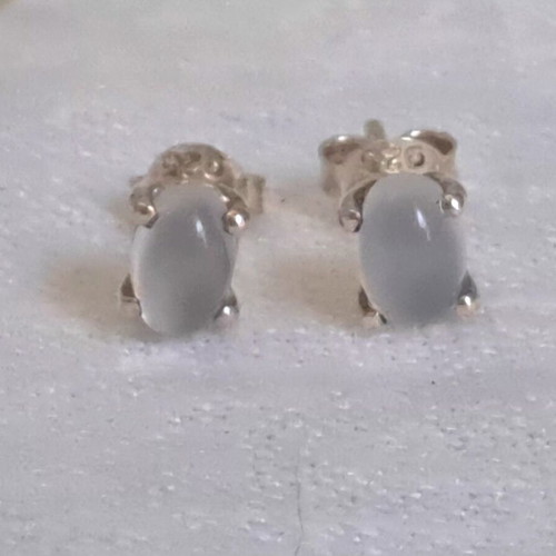 Stud Earrings 925 Handmade with Natural Selenite 4.7 ctw