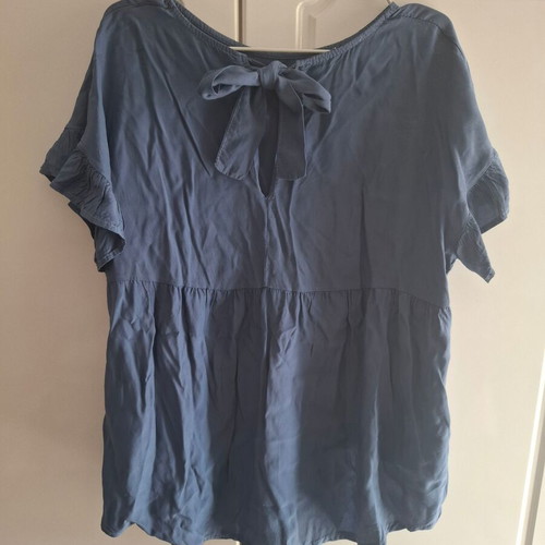ALE Blue Asymmetrical Blouse like new, office style