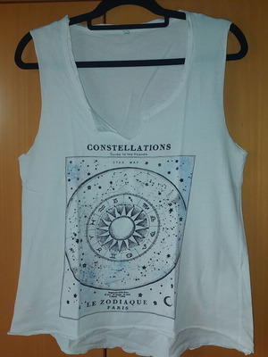 Bershka white tank top like new with neckline design size L