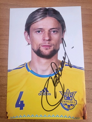 Αυθεντικό αυτόγραφο Anatoliy Tymoshchuk σαν καινούργιο σε φωτογραφία