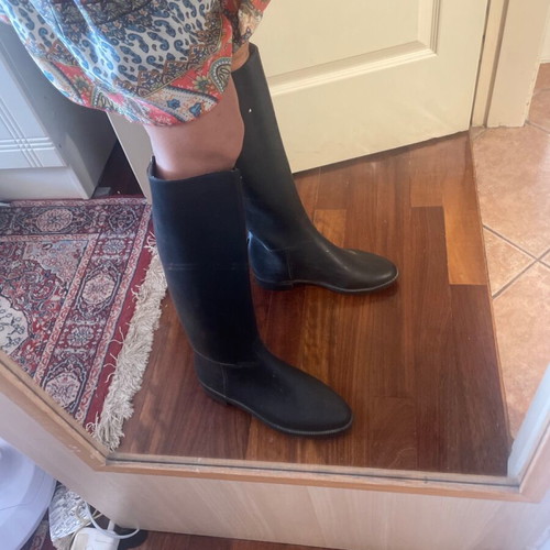 Black rain boots used, unisex, size 42