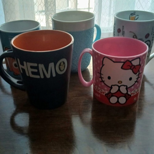Mugs used, set of 5, very good condition